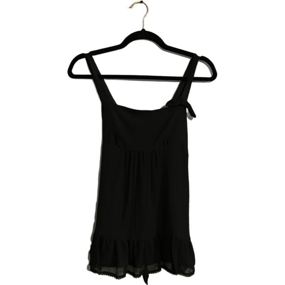 Juicy Couture black ruffle silk blend top size small - Picture 1 of 8